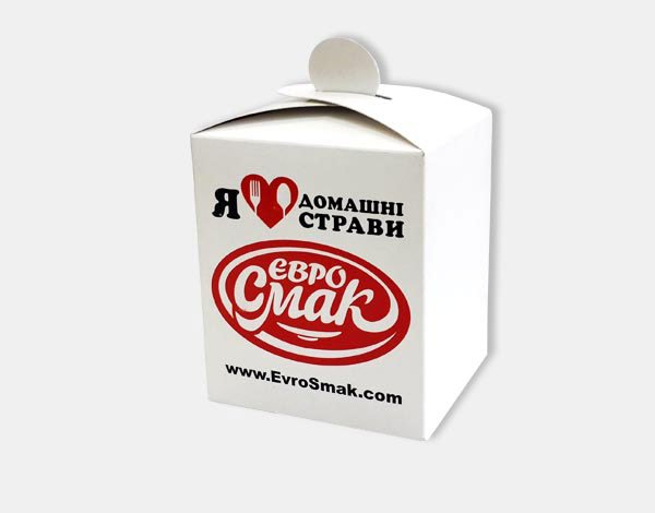 Упаковка для фаст-фуда «Євро-Смак» (картон, печать 2+0, защитный лак, высечка, поклейка)